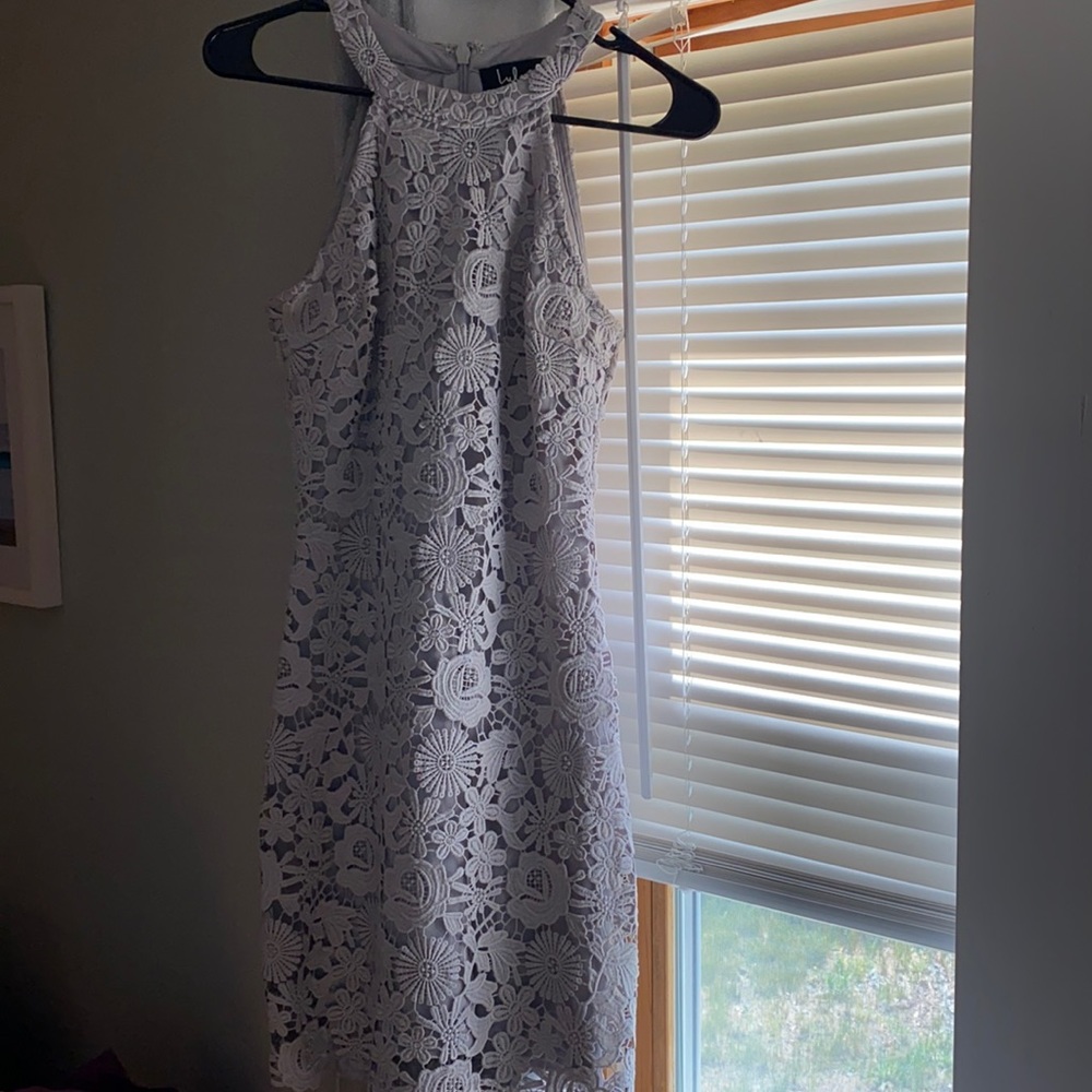 Grey lace mini dress- worn once